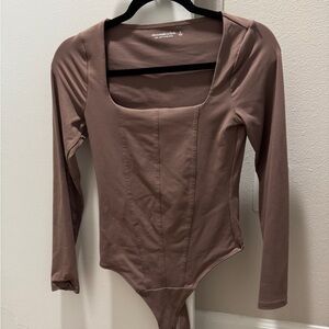 Brown Long Sleeve Bodysuit